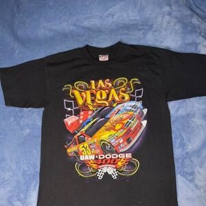 Vintage Nascar Graphic Shirt Las Vegas UAW Dodge 400 2008 Race Tee men size L‎